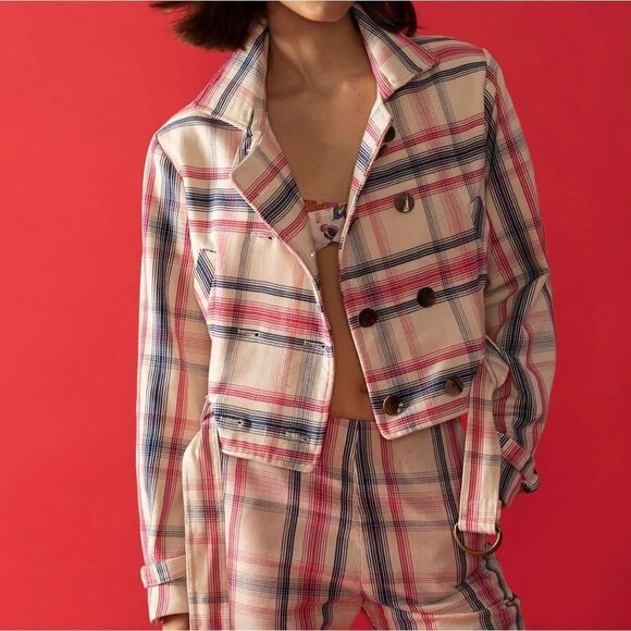Alix of Bohemia NWT Domino Woven Plaid Jacket sz S $1,160